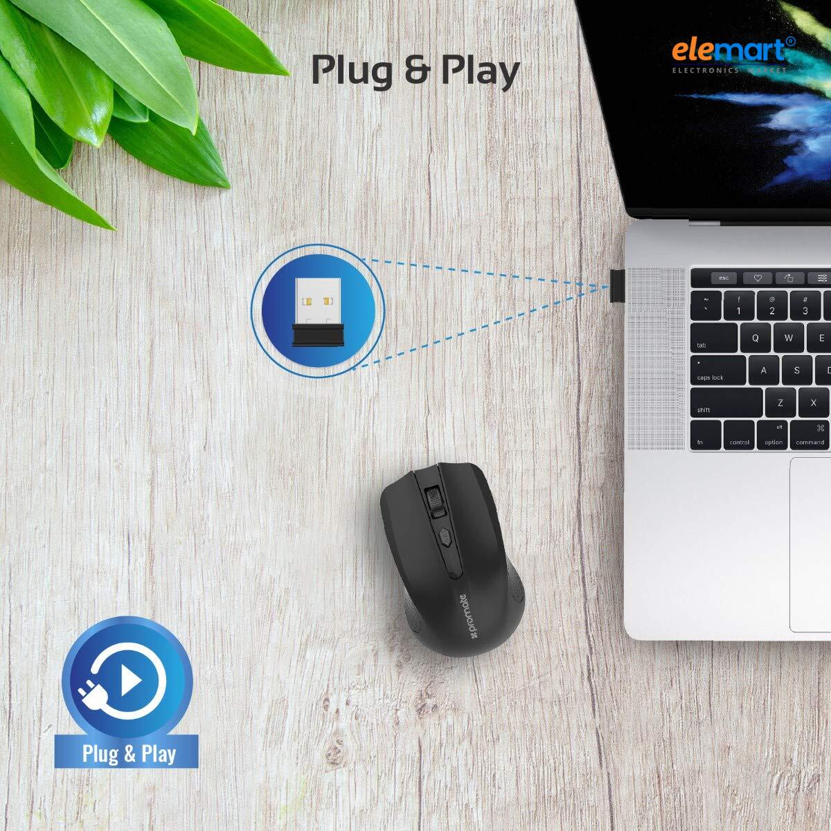Promate Clix Ergonomic Wireless Optical Mouse