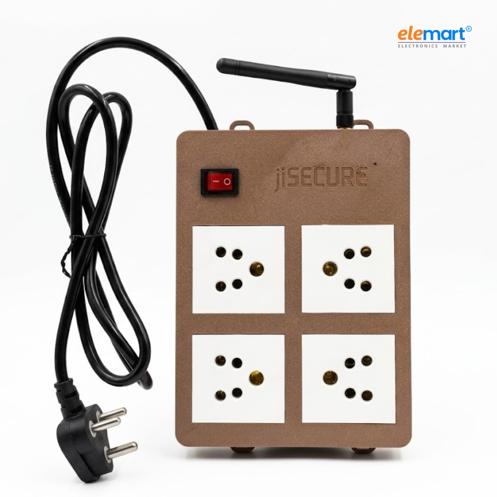 jiSECURE Smart Extension Board with Remote and  App Control, Smart WiFi Electrical Power Board