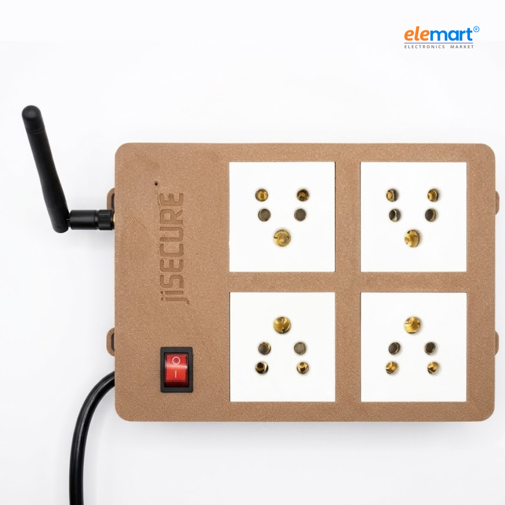jiSECURE Smart Extension Board with Remote and  App Control, Smart WiFi Electrical Power Board