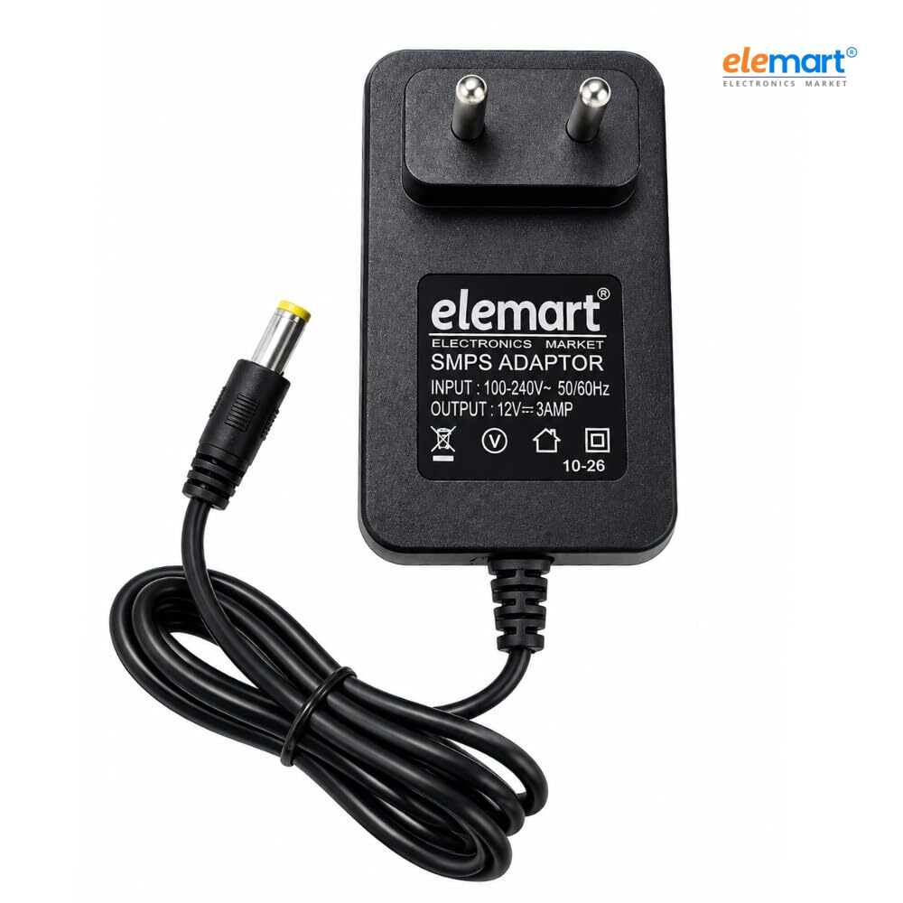 elemart 12V 3A SMPS Adapter Power Supply | 12 Volt 3 Amp Switching Power Supply Adapter