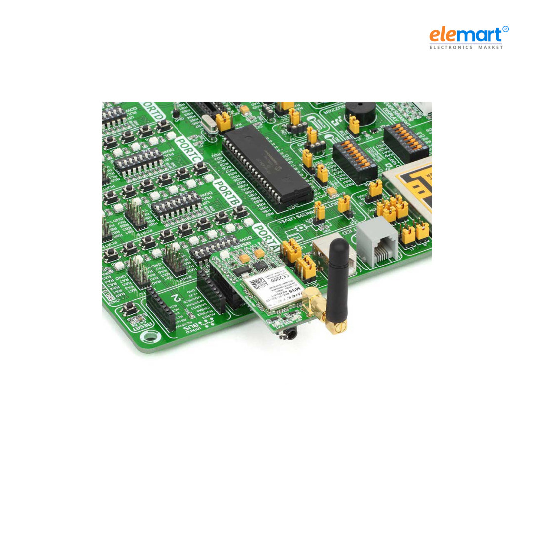 GSM2 Click Board M95 GSM/GPRS 3.5mm Audio Connector - MikroE