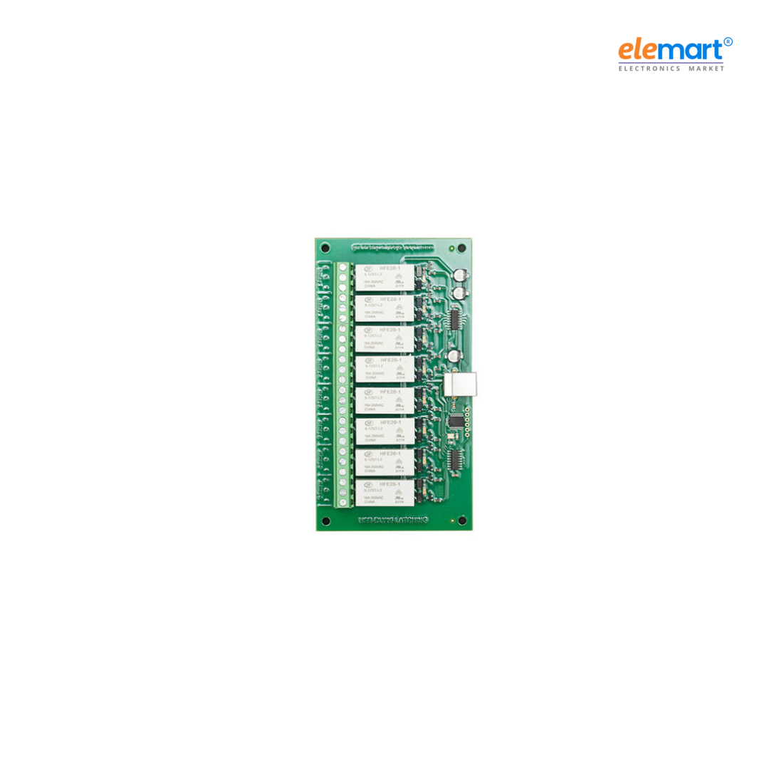 8 Channel Relay Module (USB-RLY16L, Low Power Version, Up to 16Amp)