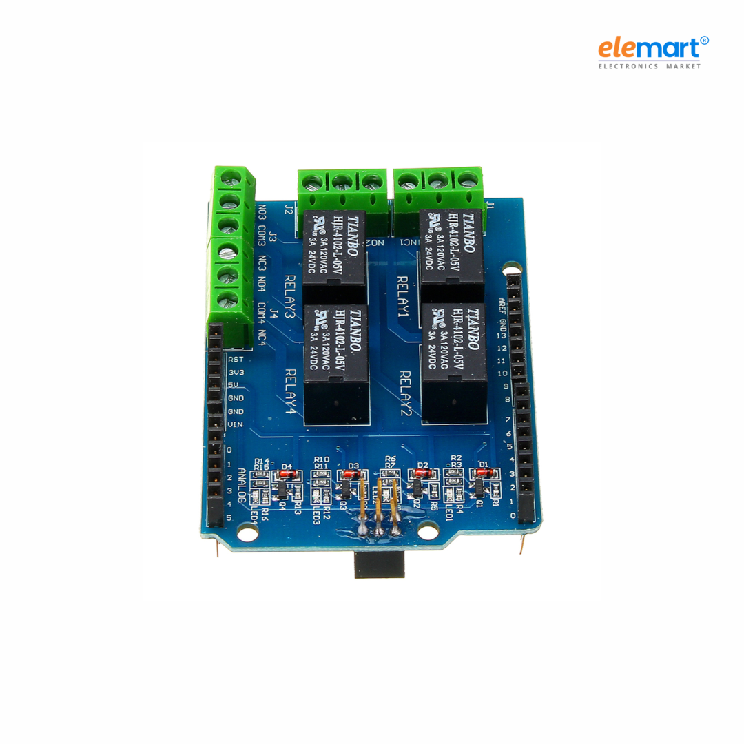 4 Channel Relay Shield Module for Arduino