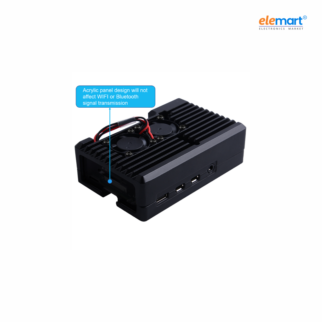 Aluminium Heat Sink Case Big for Raspberry PI 4 with Double Fan Alloy