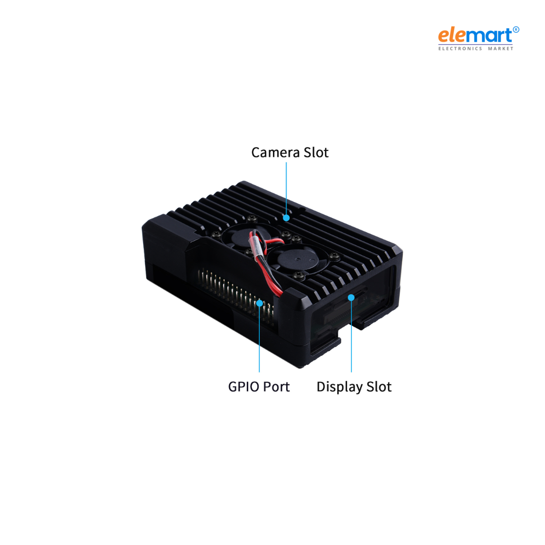 Aluminium Heat Sink Case Big for Raspberry PI 4 with Double Fan Alloy
