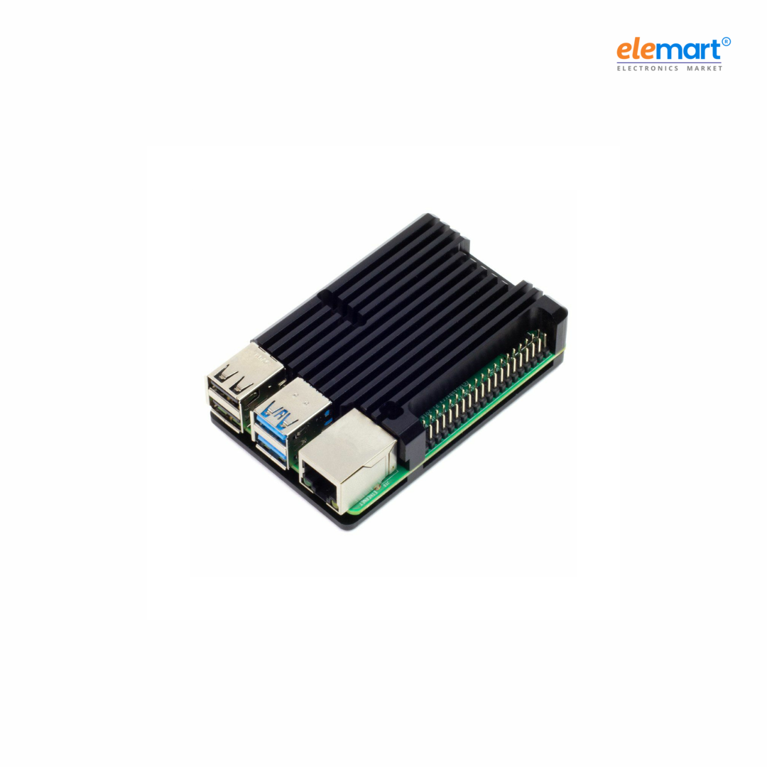 Aluminium Heatsink Case for Raspberry Pi 4 - Anodised Black
