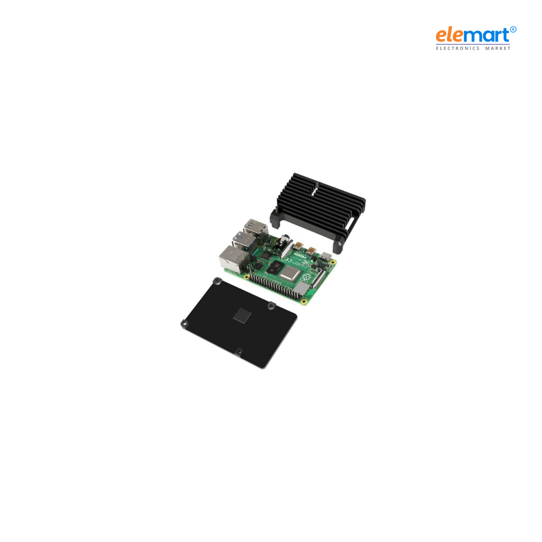 Aluminium Heatsink Case for Raspberry Pi 4 - Anodised Black