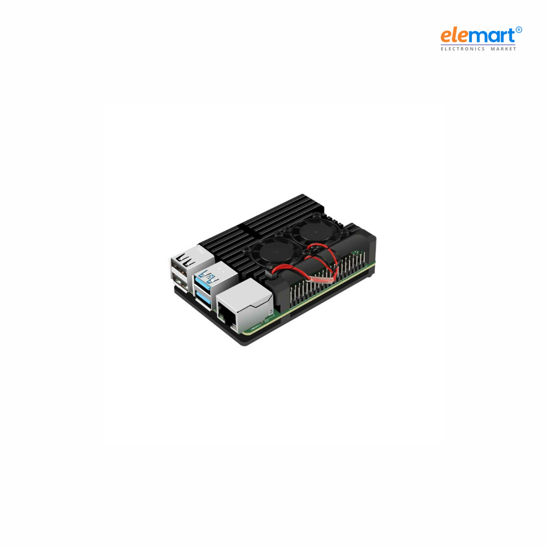 Aluminium Heat Sink Case for Raspberry PI 4 with Double Fan Alloy