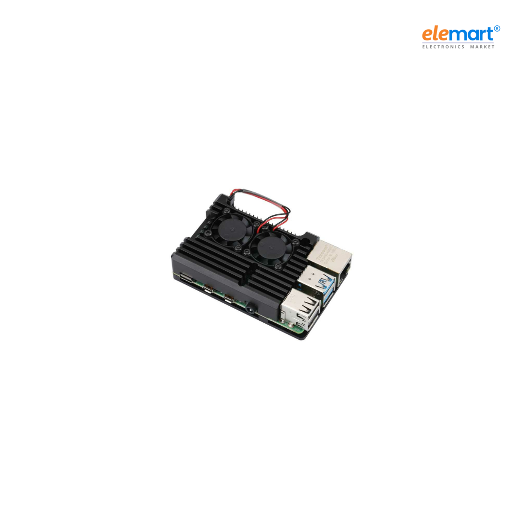 Aluminium Heat Sink Case for Raspberry PI 4 with Double Fan Alloy