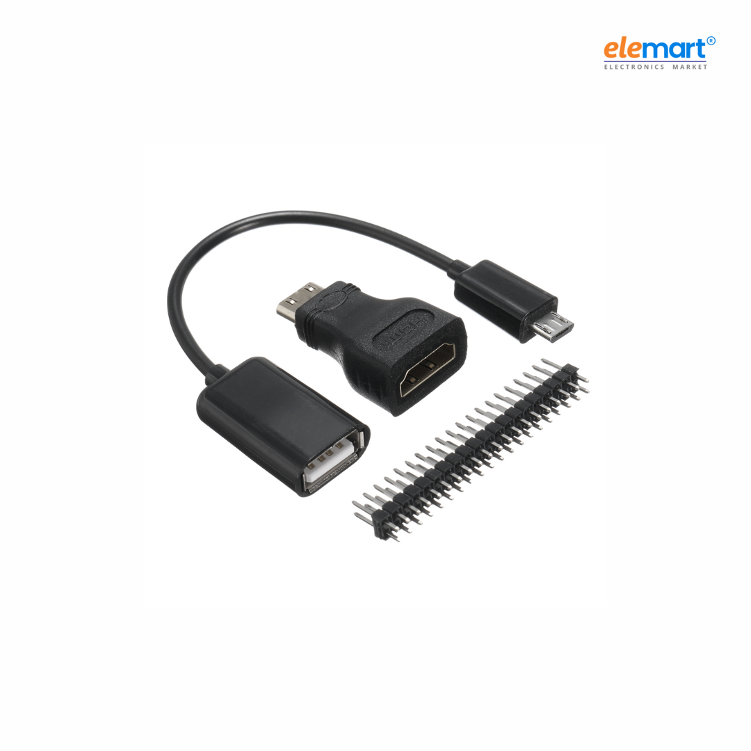 Raspberry Pi zero 3 in1 Micro USB Cable+Pin Header+HDMI Adapter