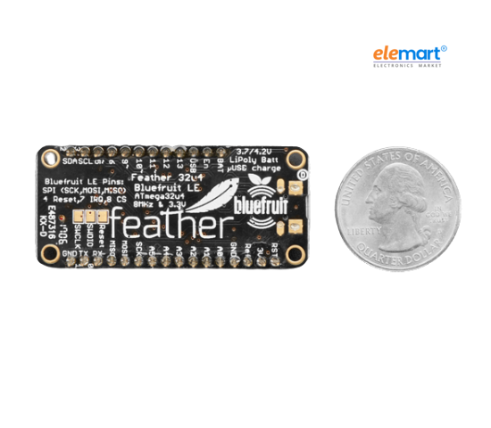 Adafruit Feather 32u4 Bluefruit LE with Stacking Headers – Assembled