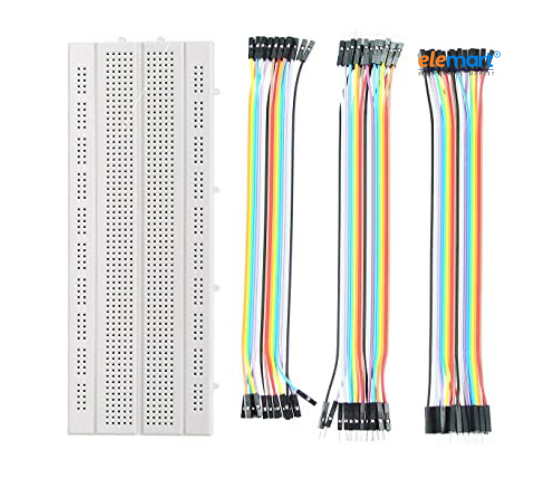 AEROKART INDIA Breadboard 840 point with jumper wires Set (20+20+20)