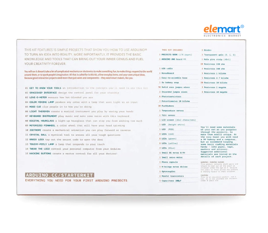 Arduino Starter Kit with 170 Pages Project Book
