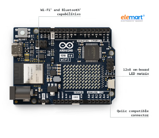 Official Arduino UNO EK R4 WiFi Made in India, Renesas RA4M1 / ESP32-S3 – Wi-Fi, Bluetooth, USB-C