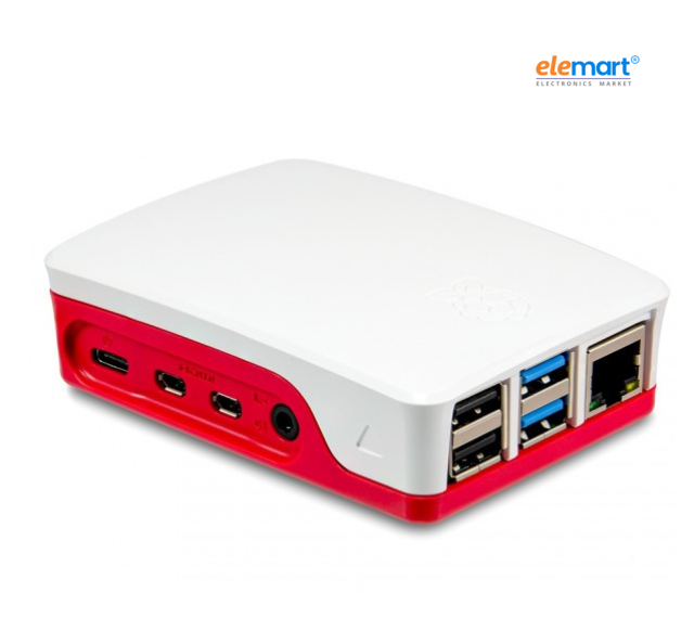 Raspberry Pi 4 Case Red White Enclosure Box Plastic