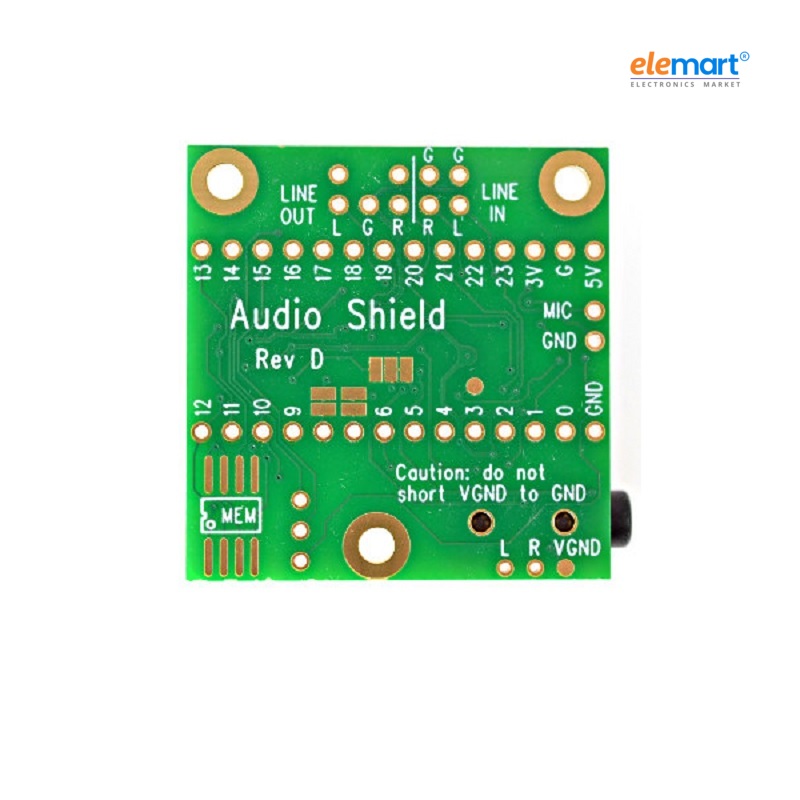 TEENSY4-AUDIO Audio Board for Use With Teensy 4.0 – 4.1, (Rev D)