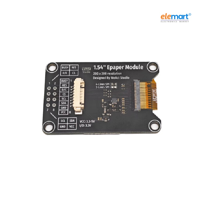 WeAct Studio 1.54 Inch Epaper Display Screen Module SPI Black-White
