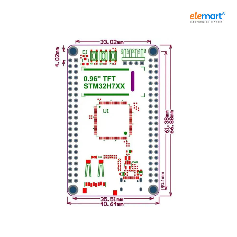 WeAct Studio STM32H750VBT6-LCD Demo Board, Core Development Board