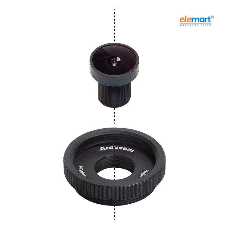 Arducam 120 Degree Wide Angle 1/2.3inch M12 Lens with Lens Adapter for Raspberry Pi High Quality Camera