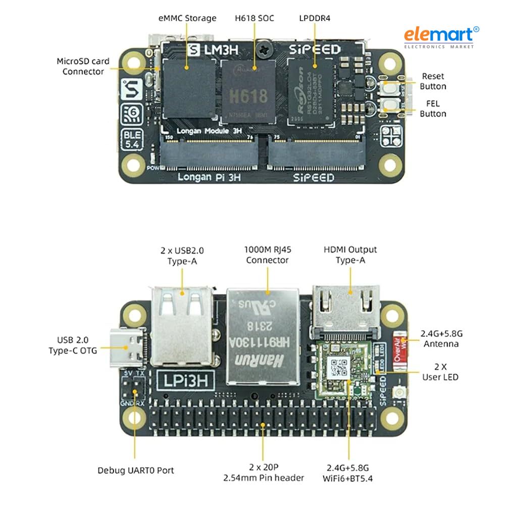 Sipeed LonganPi LPi3H Quanzhi H618 development board 4K TV box WIFI6
