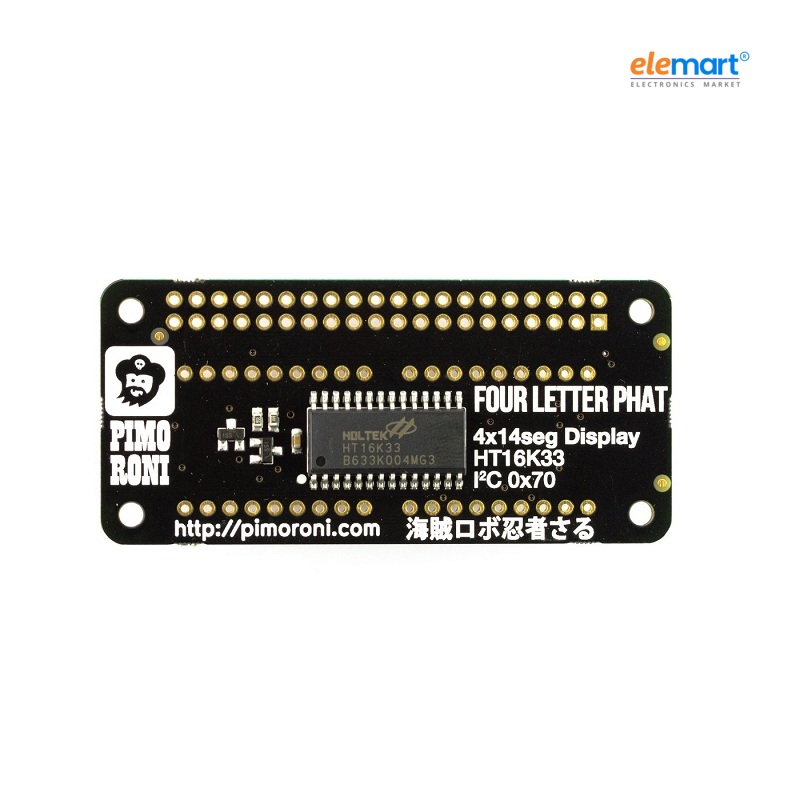 PIMORONI Four Letter pHAT – Four Letter Display for Raspberry Pi