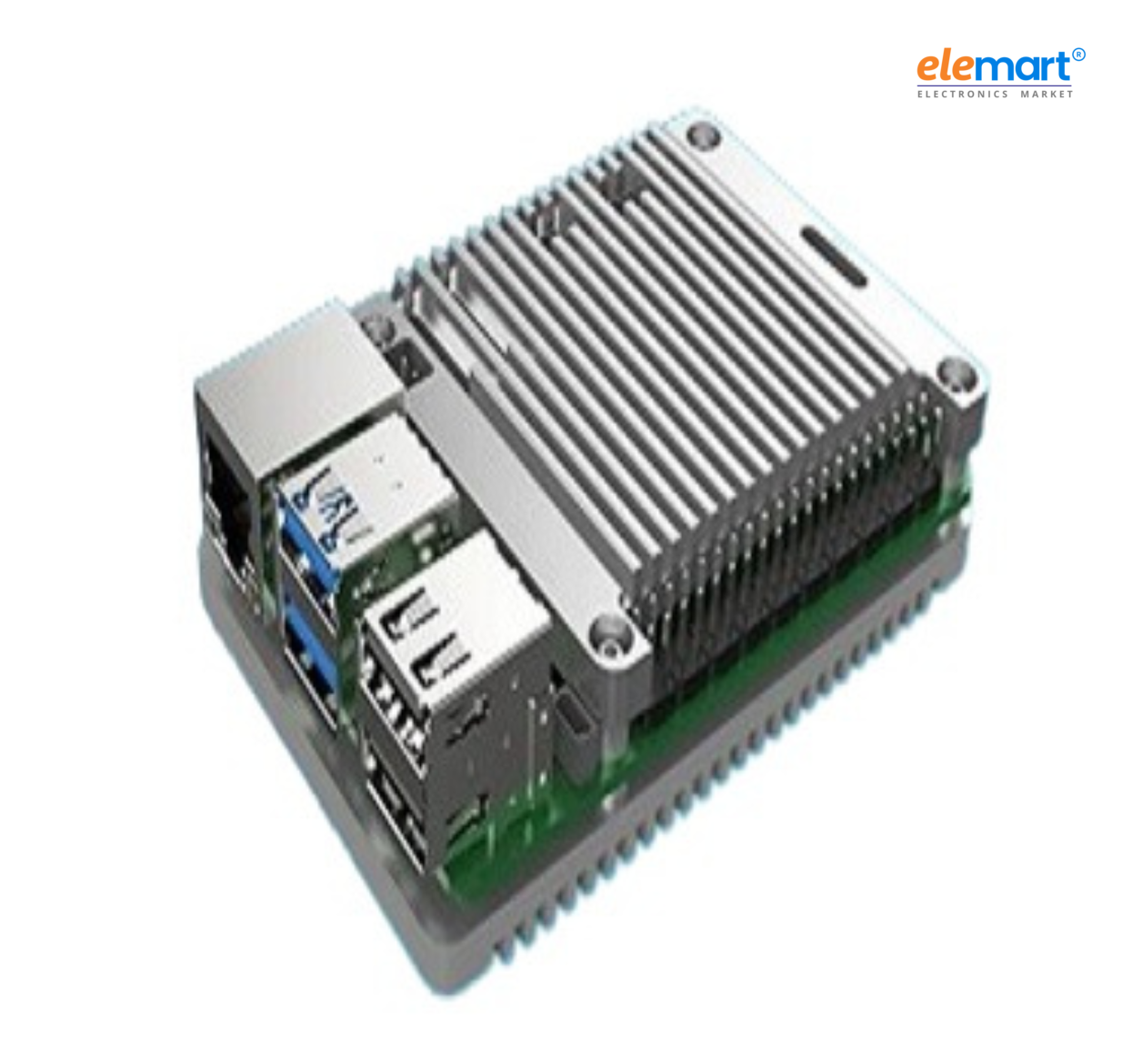 EDATEC Raspberry Pi5 Passive Cooling Open CNC Case, Silver