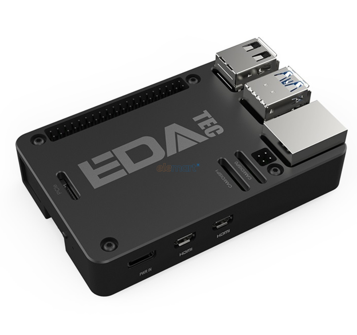 EDATEC Raspberry Pi 5 Passive Cooling CNC Box Black
