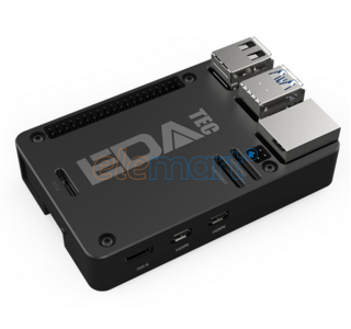 EDATEC Raspberry Pi 5 Passive Cooling CNC Box Black