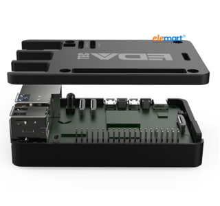 EDATEC Raspberry Pi 5 Passive Cooling CNC Box Black