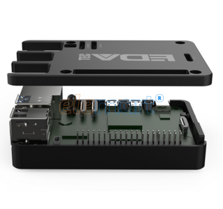 EDATEC Raspberry Pi 5 Passive Cooling CNC Box Black