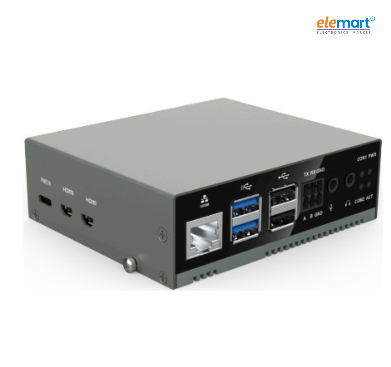 EDATEC ED-IPC3020-04001-P Industrial Computer Based on Raspberry Pi 5 with Pi5 4GB,Audio input & output,RS232 & 485, with 128GB SSD, with PoE