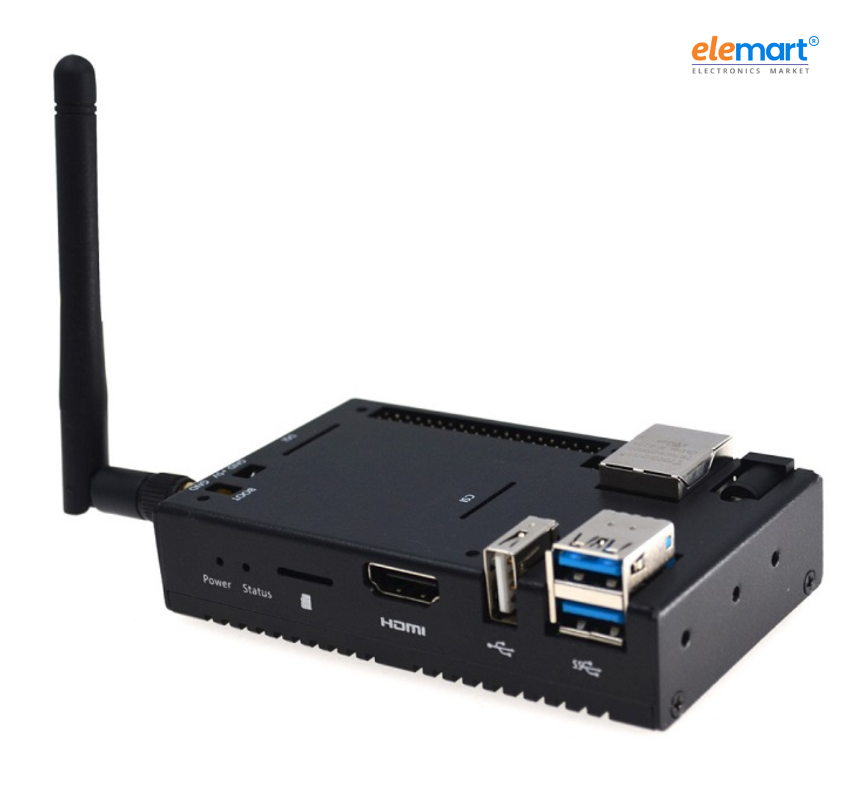 EDATEC CM4 NANO Industrial Baseboard with Raspberry Pi Compute Module 4 – 4GB RAM, 8GB eMMC, WiFi, Antenna, and Metal Case for IoT & Edge Computing