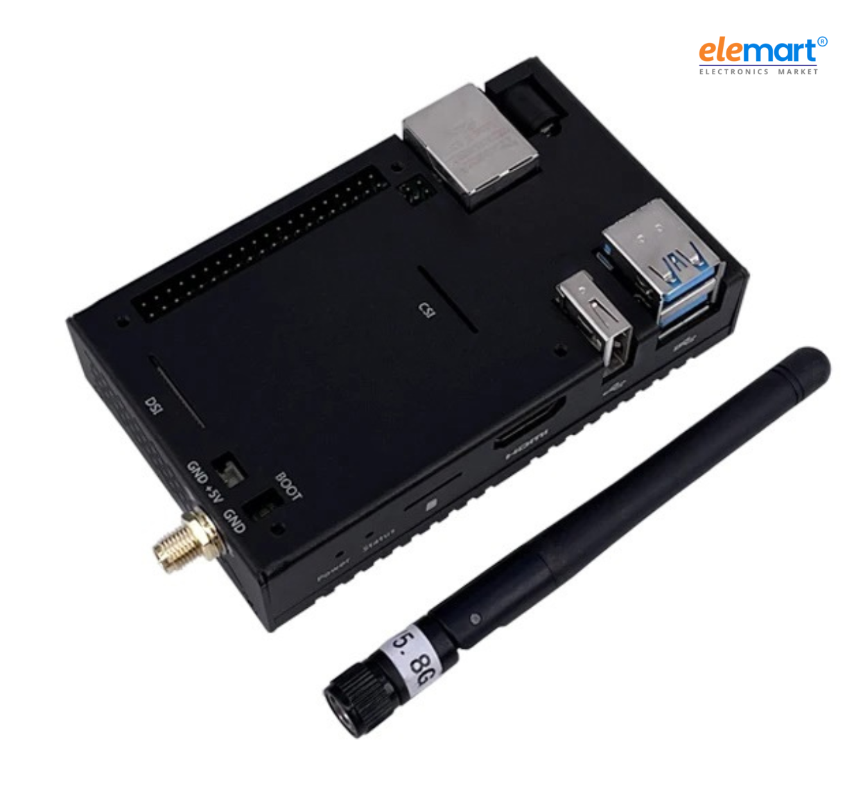 EDATEC ED-CM4NANO10-1208-C Baseboard with WIFI, Antenna, Metal Case, 2GB RAM and 8GB EMMC
