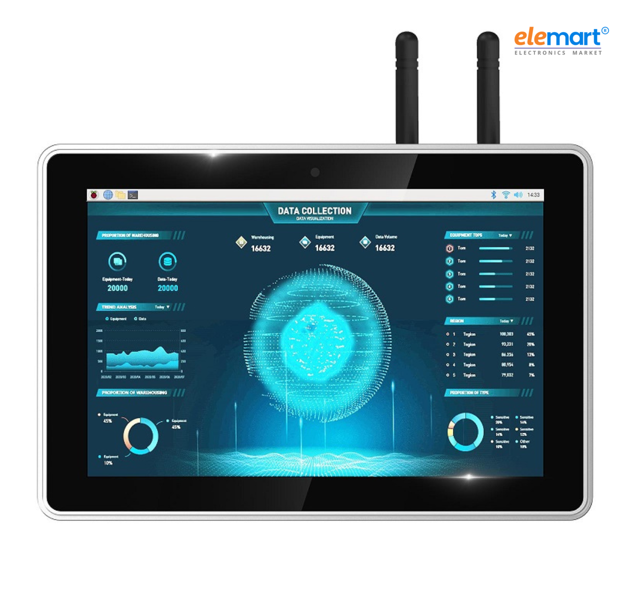 EDATEC ED-HMI2120-101C-1232 10.1-inch Industrial HMI Based on Raspberry Pi CM4 CM4102032 2GB RAM & 32GB eMMC with wireless