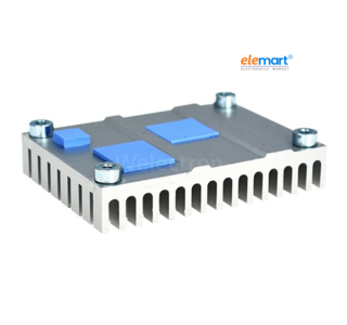 EDATEC CM4 Cooler, 55x40x13.5MM, Silver Aluminum with 1.5mm & 3mm Screws
