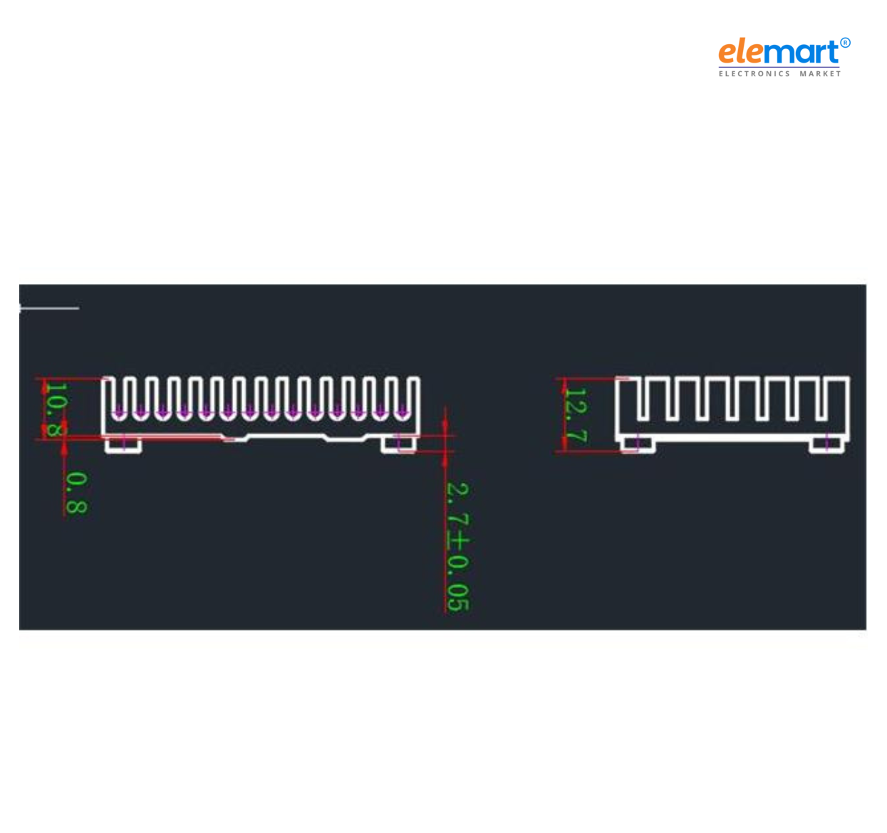 EDATEC CM4 Cooler, 55x40x13.5MM, Black Aluminum with 1.5mm & 3mm Screws