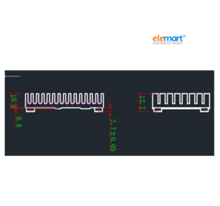 EDATEC CM4 Cooler, 55x40x13.5MM, Black Aluminum with 1.5mm & 3mm Screws