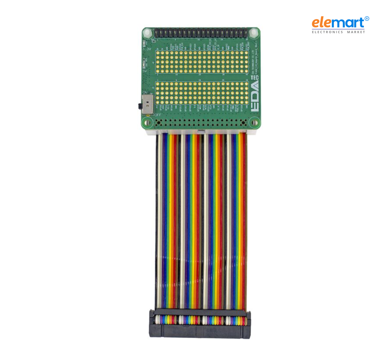EDATEC 40pin I/O Protector for Pi400, Rainbow Cable