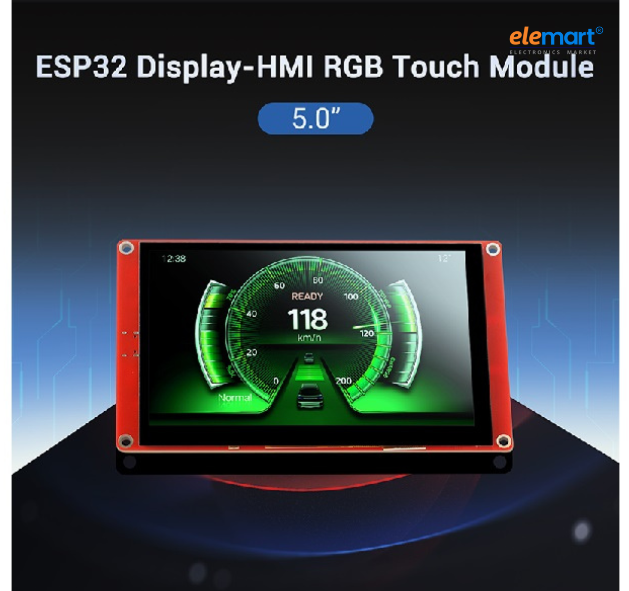 ELECROW ESP32 display-5.0 Inch HMI Display 800×480 RGB TFT LCD Touch Screen Compatible with Arduino/LVGL/PlatformIO/ Micropython Without Acrylic Case