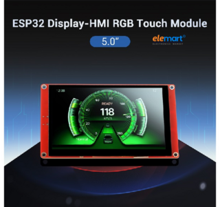 ELECROW ESP32 display-5.0 Inch HMI Display 800×480 RGB TFT LCD Touch Screen Compatible with Arduino/LVGL/PlatformIO/ Micropython Without Acrylic Case