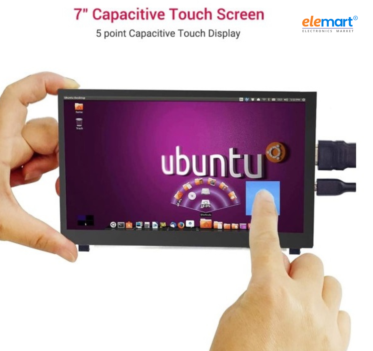 Elecrow RC070S 7 inch 1024*600 IPS Capacitive Touch Monitor Raspberry Pi Boards