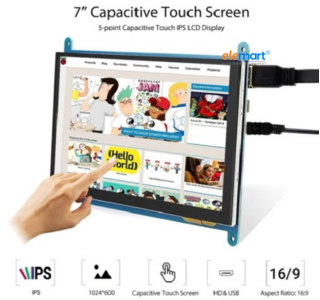 Elecrow RC070 7 inch 1024*600 LCD Display with Touch Screen Without Acrylic Case