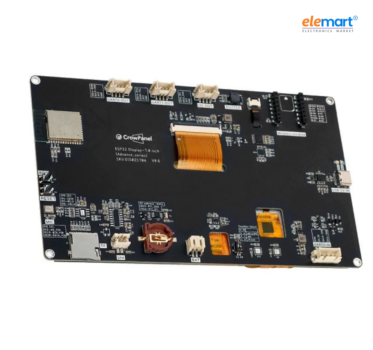 Elecrow CrowPanel Advance 7.0-HMI ESP32 AI Display 800×480 Artificial Intelligent IPS Touch Screen-Without Acrylic Case-ESP32-C6 Module