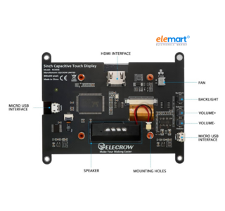 ELECROW RC050S HD 5 Inch 800×480 Capacitive Touch Monitor Built-in Speaker with Backlight Control