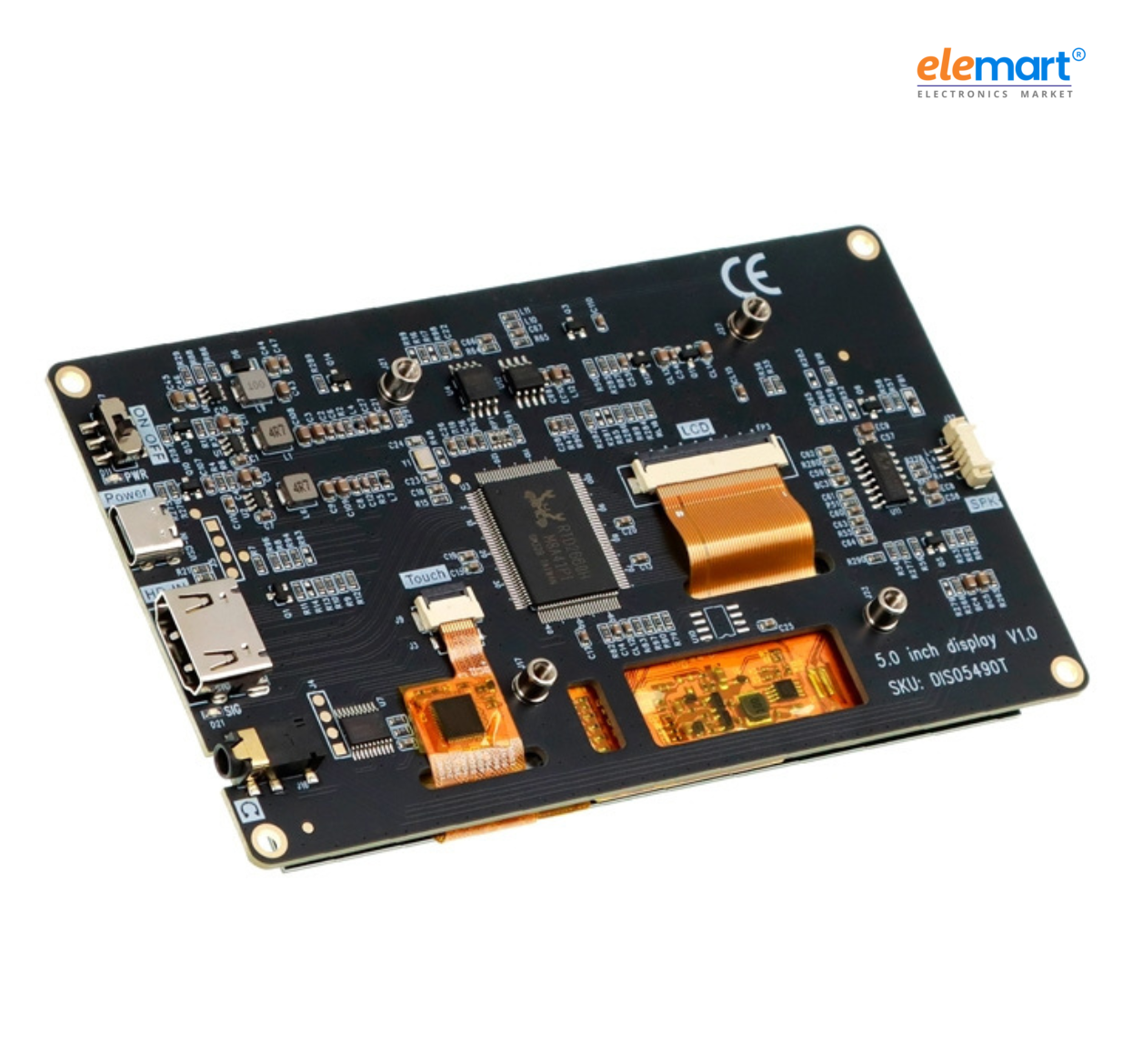 ELECROW 5.0 Inch Display for Raspberry Pi Compatible with Jetson Nano, Beaglebone