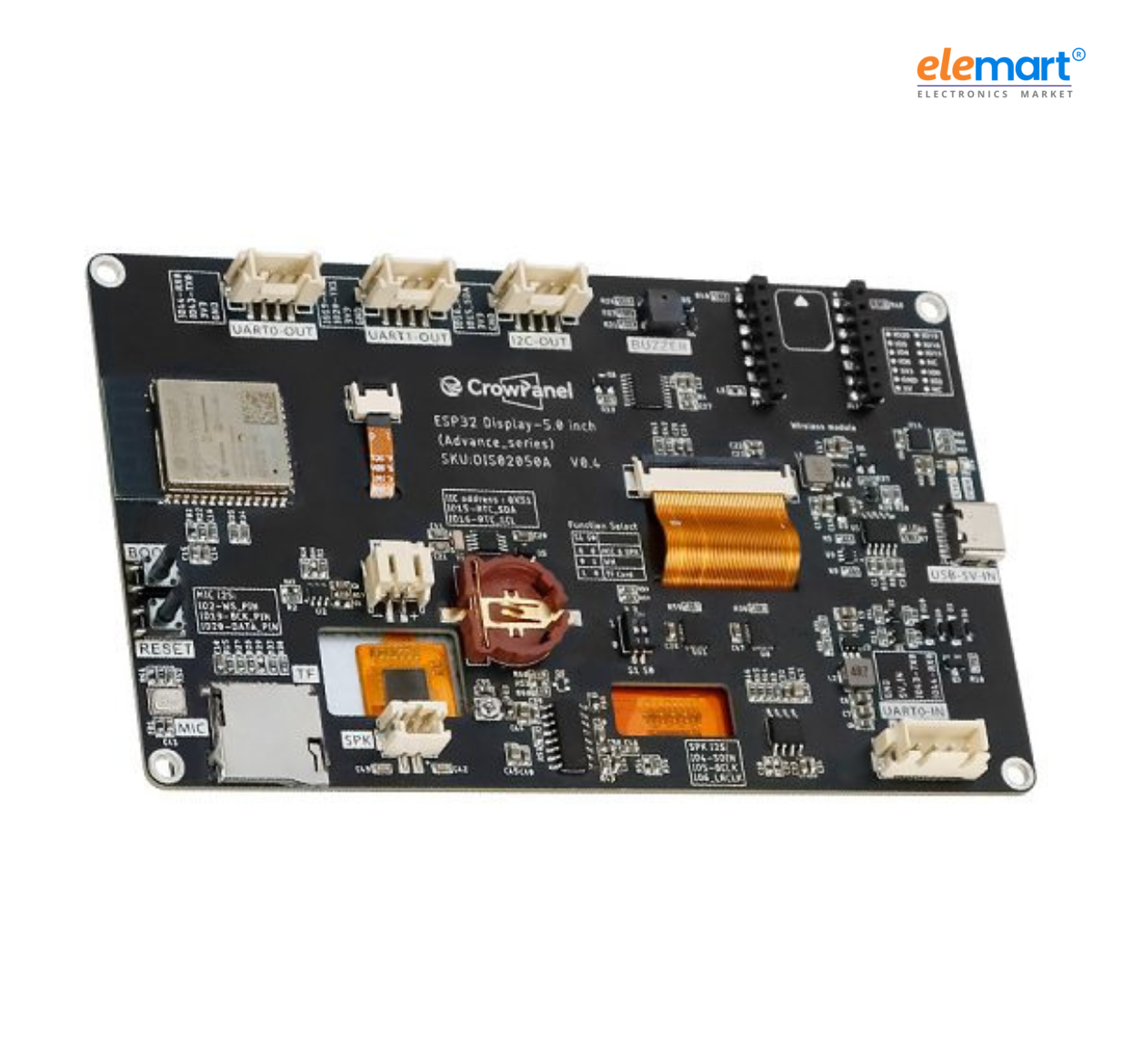 Elecrow CrowPanel Advance 5.0-HMI ESP32 AI Display 800×480 IPS Touch Screen-Without Acrylic Case-ESP32-C6 Module