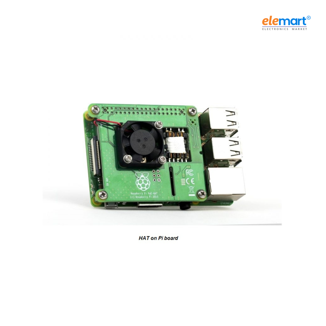 Power Over Ethernet (PoE) HAT for Raspberry Pi 3 B+ Model