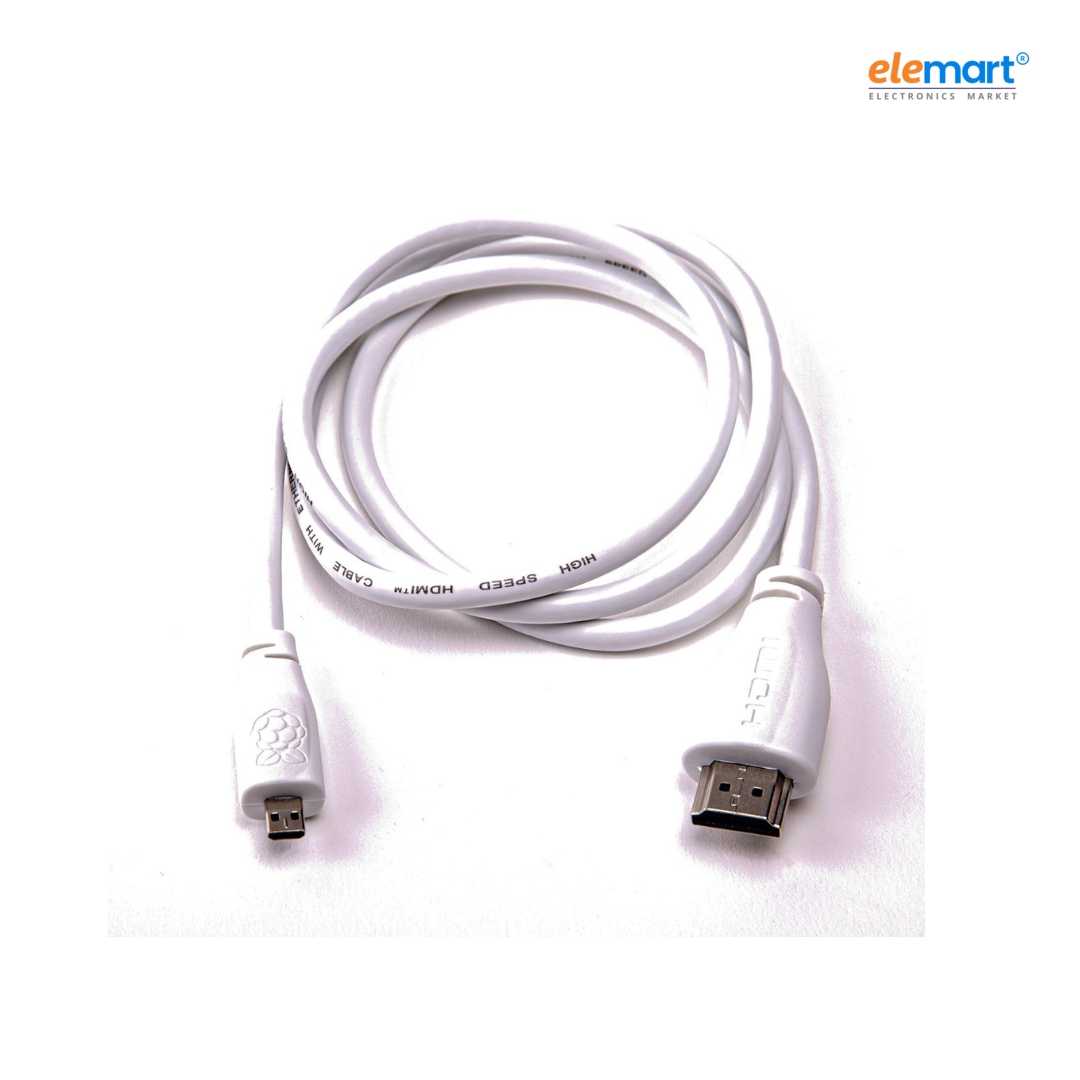 Official Micro-HDMI (Male) to Standard HDMI (Male) Cable for Raspberry Pi