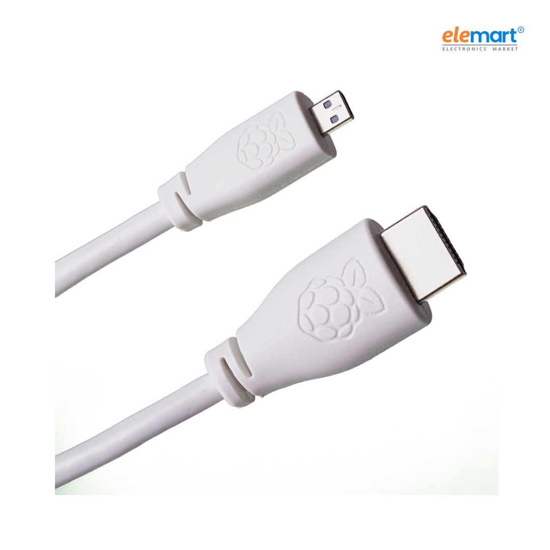 Official Micro-HDMI (Male) to Standard HDMI (Male) Cable for Raspberry Pi