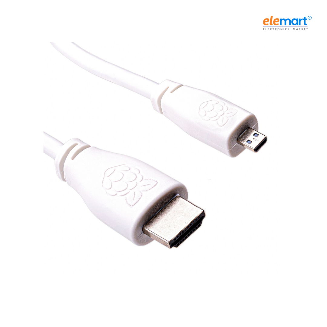 Official Micro-HDMI (Male) to Standard HDMI (Male) Cable for Raspberry Pi